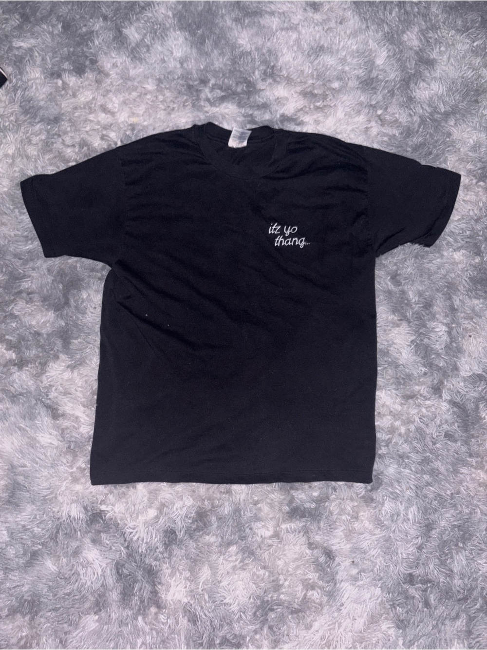Hanes Black Memphis Short-Sleeve Tee with 'itz yo thang' Embroidery